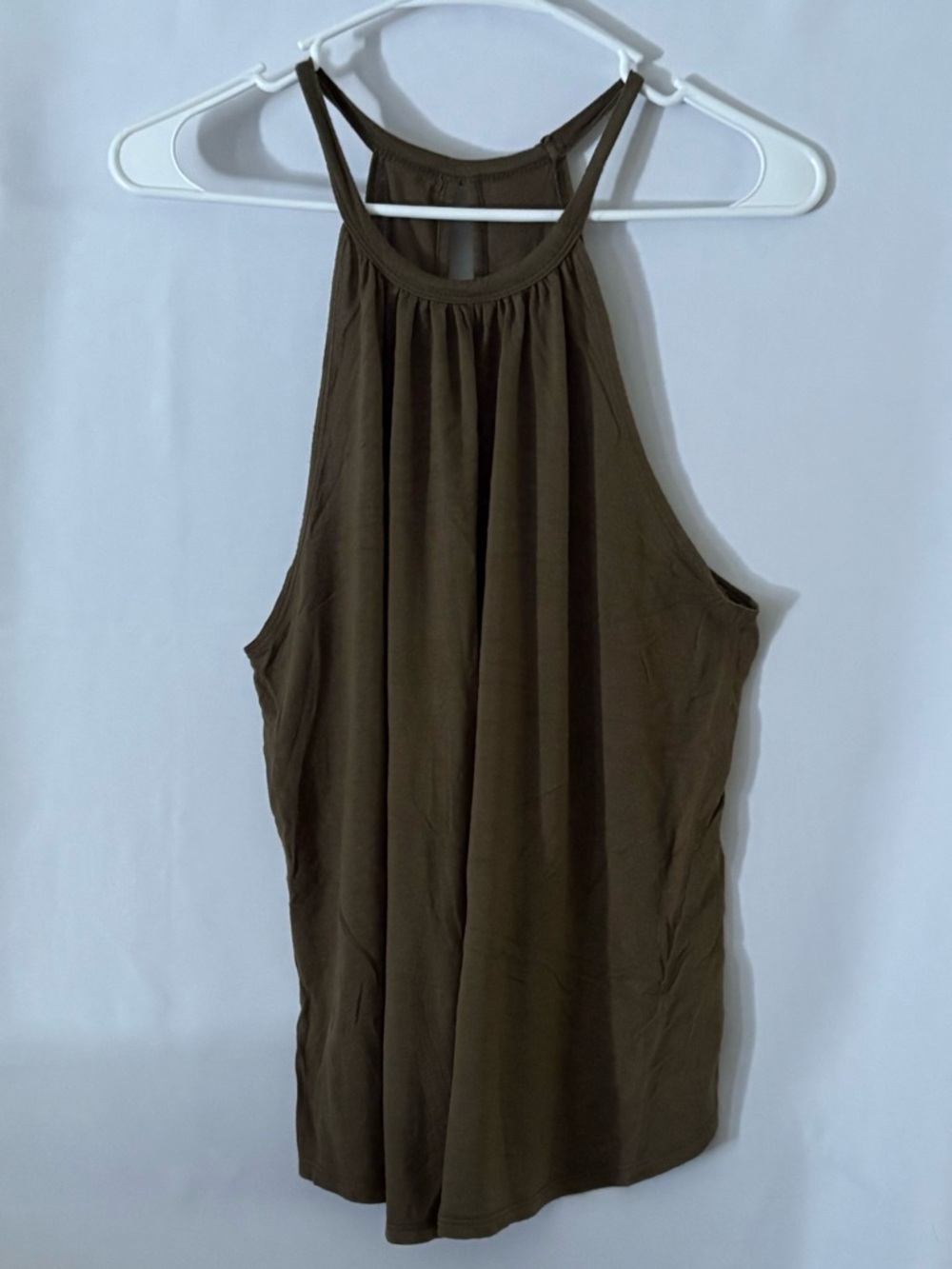 Poetry Olive Green Halter-Style Tank Top
